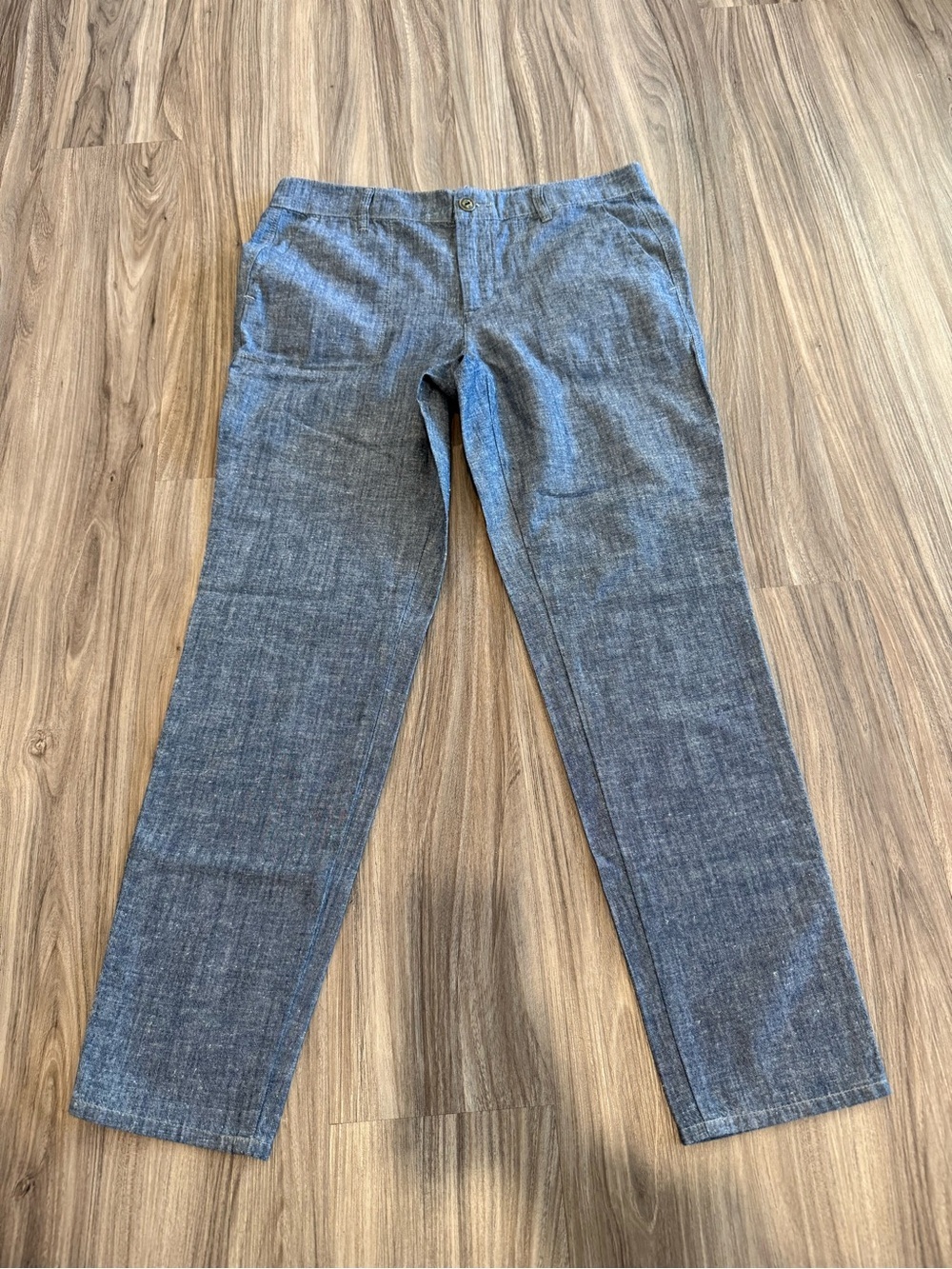 Vince Blue Gray Denim Look Straight Leg Trousers Size 25
